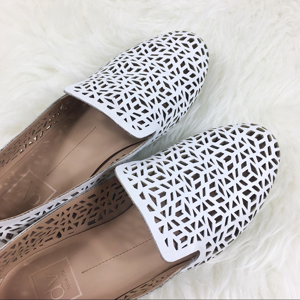 DV by Dolce Vita Laser Cut White Loafers
